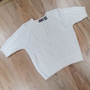 🔺️Vintage Yarn Works White Short Sleeve Sweater Large